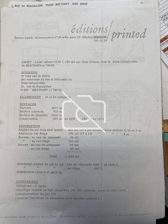 Entrepôt à vendre à Brétigny-sur-Orge - 1 220 m²