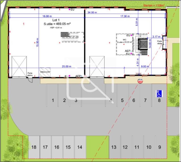 Entrepôt à vendre à Bailly-Romainvilliers - 954 m²